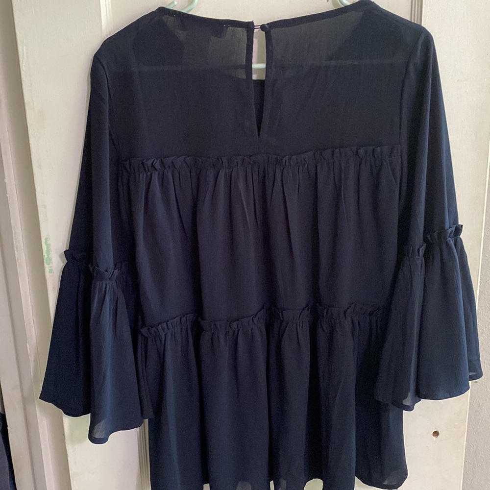 Blue Ruffled Blouse - Picture 4 of 6